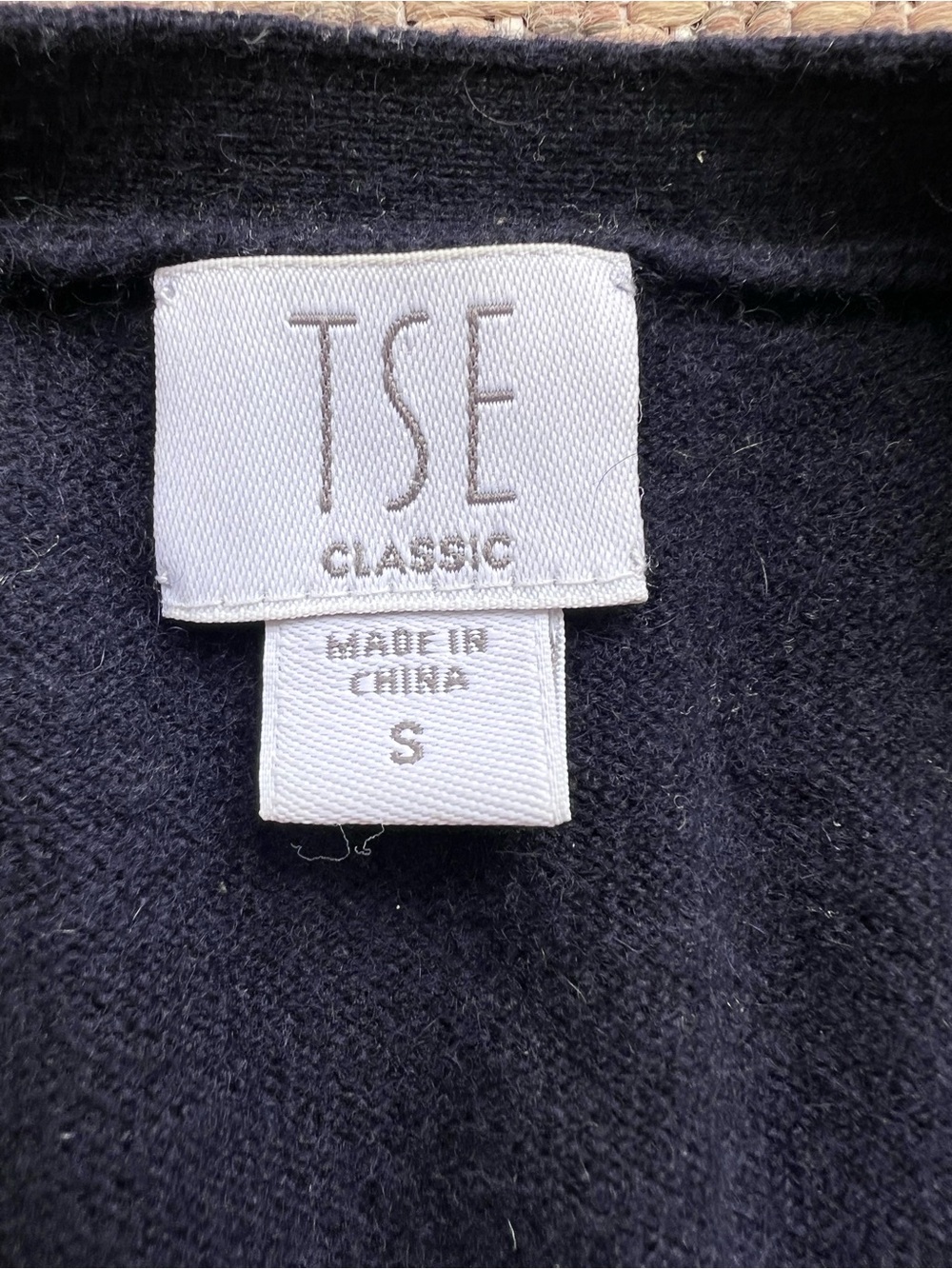 TSE Classic Cardigan S Navy Blue 100% Pure Cashmere V Neck Button Front Sweater - Picture 2 of 6